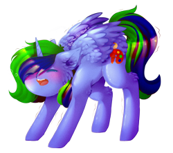 Size: 2036x1812 | Tagged: safe, artist:twinkepaint, derpibooru import, oc, oc:paint color, alicorn, pony, behaving like a cat, female, fluffy, mare, simple background, solo, transparent background