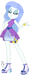 Size: 236x550 | Tagged: safe, artist:ilaria122, artist:selenaede, derpibooru import, part of a set, oc, oc only, oc:sapphire blue, equestria girls, belt, braces, clothes, cute, equestria girls-ified, eyes closed, female, high heels, jewelry, next generation, not rarity, offspring, parent:fancypants, parent:rarity, parents:raripants, shoes, side slit, simple background, skirt, smiling, solo, transparent background