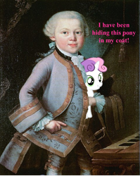 Size: 913x1146 | Tagged: safe, derpibooru import, sweetie belle, mozart, powdered wig, wig, wolfgang amadeus mozart