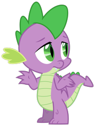 Size: 2347x3119 | Tagged: safe, artist:sketchmcreations, derpibooru import, spike, dragon, yakity-sax, male, shrug, simple background, transparent background, vector, winged spike