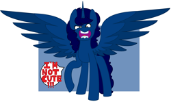 Size: 3080x1840 | Tagged: safe, artist:midnightamber, derpibooru import, oc, oc only, oc:midnight, alicorn, pony, alicorn oc, angry, blatant lies, cute, female, i'm not cute, inside joke, looking at you, mare, open mouth, solo, yelling, you're going to love me