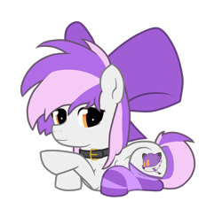 Size: 1800x1700 | Tagged: safe, artist:mewio, derpibooru import, oc, oc only, oc:mewio, bow, clothes, collar, cutie mark, female, looking at you, lying down, simple background, socks, solo, striped socks, transparent background