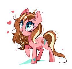 Size: 900x862 | Tagged: safe, artist:ipun, oc, oc only, oc:felicity, pony, unicorn, female, heart eyes, mare, raised hoof, simple background, solo, white background, wingding eyes