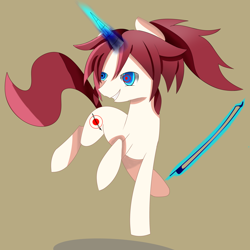 Size: 3500x3500 | Tagged: safe, artist:cocoapossibility, derpibooru import, oc, demon, pony, unicorn, bow (instrument), magic, violin bow