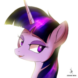 Size: 720x720 | Tagged: safe, artist:zidanemina, derpibooru import, twilight sparkle, unicorn twilight, pony, unicorn, bedroom eyes, female, quickie, redraw, solo