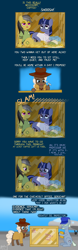 Size: 1500x4818 | Tagged: safe, artist:phallen1, derpibooru import, daring do, pinkie pie, twilight sparkle, unicorn twilight, oc, oc:inspector coffee bean, oc:midnight oil (daringverse), earth pony, pony, unicorn, alternate universe, atg 2018, blushing, canon x oc, clothes, comic, crate, daringverse, glasses, hat, necktie, newbie artist training grounds, overcoat, shipper on deck, shipping