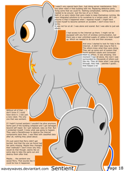 Size: 3840x5280 | Tagged: safe, artist:waveywaves, derpibooru import, oc, oc only, oc:joule, pony, robot, robot pony, comic:sentient, comic, speech bubble