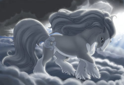 Size: 780x540 | Tagged: safe, artist:hibbary, derpibooru import, oc, oc only, oc:stormstar, pony, g1, cloud