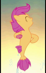 Size: 578x904 | Tagged: safe, derpibooru import, screencap, scootaloo, seapony (g4), surf and/or turf, animated, cropped, cute, cutealoo, happy, seaponified, seapony scootaloo, solo, species swap, spinning, your heart is in two places