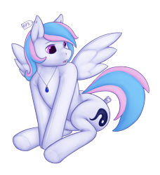 Size: 2000x2191 | Tagged: safe, artist:daf, oc, oc only, oc:starburn, original species, pegasus, pony, female, implied transformation, jewelry, living doll, necklace, plush pony, plushie, price tag, solo, transformation