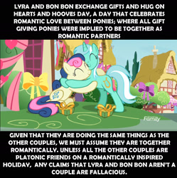 Size: 1731x1737 | Tagged: safe, derpibooru import, edit, edited screencap, screencap, bon bon, lyra heartstrings, sweetie drops, the break up breakdown, female, lesbian, lyrabon, op has a point, shipping, speculation