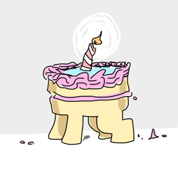 Size: 1280x1280 | Tagged: safe, artist:pencilbrony, pony, cake, food, ponified, wat