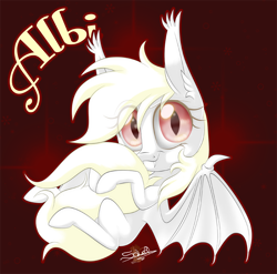 Size: 800x790 | Tagged: safe, artist:unisoleil, oc, oc only, oc:albi light wing, pony, albino, chibi, female, mare, nightpony, solo