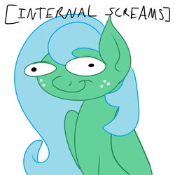 Size: 3000x3000 | Tagged: safe, artist:vorian caverns, oc, oc only, oc:annie, pegasus, pony, bad handwriting, blank stare, dead inside, descriptive noise, female, freckles, mare, meme, screaming internally, simple background, smiling, solo, white background, woonoggles, x internally