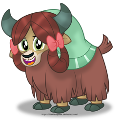 Size: 1600x1580 | Tagged: safe, artist:aleximusprime, derpibooru import, yona, yak, school daze, season 8, cloven hooves, simple background, solo, transparent background