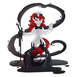 Size: 5000x5000 | Tagged: safe, artist:amazing-artsong, oc, oc only, oc:inky dust, pony, absurd resolution, bendy and the ink machine, bipedal, commission, crossover, ink, simple background, solo, transparent background