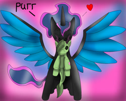 Size: 540x434 | Tagged: safe, artist:askthemoonfamily, derpibooru import, oc, oc only, oc:moonlight, alicorn, alicorn oc, colored wings, cute, heart, mouth hold, plushie, scruff, solo