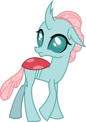 Size: 1800x2527 | Tagged: safe, artist:семена мертвых, derpibooru import, ocellus, changedling, changeling, non-compete clause, female, looking back, simple background, solo, transparent background, vector, walking