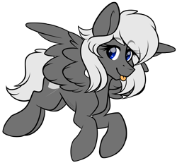 Size: 2749x2538 | Tagged: safe, artist:hellishprogrammer, derpibooru import, oc, oc:silver bullet, pegasus, pony, female, high res, mare, simple background, solo, tongue out, transparent background