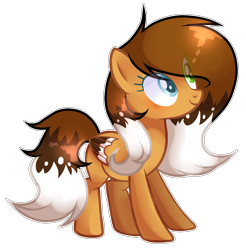 Size: 1402x1423 | Tagged: safe, artist:poppyglowest, derpibooru import, oc, oc:sugary icecream, pegasus, pony, colored wings, female, heterochromia, mare, multicolored wings, simple background, solo, transparent background