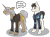 Size: 2700x2000 | Tagged: safe, artist:icefoxe, derpibooru import, earth pony, pony, unicorn, android, censored vulgarity, clothes, connor, crossover, detroit: become human, duo, hank, hank anderson, jacket, male, ponified, rk800, shirt, simple background, stallion, transparent background