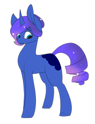 Size: 1477x1909 | Tagged: safe, artist:cyrinthia, oc, oc only, oc:bella russ, pony, unicorn, female, mare, offspring, parent:princess luna, simple background, solo, transparent background