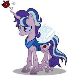 Size: 902x980 | Tagged: safe, artist:lilacglimmx, derpibooru import, oc, oc:poisoned heart, hybrid, base used, interspecies offspring, male, offspring, parent:queen chrysalis, parent:shining armor, parents:shining chrysalis, simple background, solo, transparent background