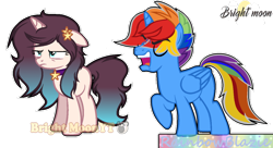 Size: 1024x557 | Tagged: safe, artist:sleppchocolatemlp, derpibooru import, oc, oc only, oc:bright moon, oc:rainbowblazie, alicorn, pony, unicorn, alicorn oc, base used, female, male, mare, simple background, stallion, transparent background