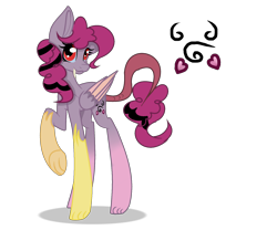 Size: 1844x1536 | Tagged: safe, artist:lilacglimmx, derpibooru import, oc, oc:chaos love, base used, female, interspecies offspring, offspring, parent:discord, parent:pinkie pie, parents:discopie, simple background, solo, transparent background