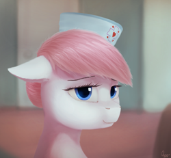 Size: 1280x1183 | Tagged: safe, artist:quvr, derpibooru import, nurse redheart, earth pony, pony, female, looking at you, nurse, solo