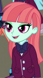 Size: 222x400 | Tagged: safe, screencap, melon mint, equestria girls, friendship games, background human, clothes, crystal prep academy uniform, school uniform, solo