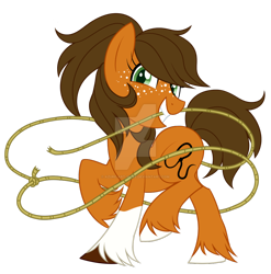 Size: 1024x1036 | Tagged: safe, artist:azure-art-wave, oc, oc only, oc:whiplash, earth pony, pony, female, mare, rope, simple background, solo, transparent background, watermark