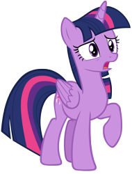 Size: 3028x3976 | Tagged: safe, artist:andoanimalia, derpibooru import, twilight sparkle, twilight sparkle (alicorn), alicorn, pony, better together, forgotten friendship, female, high res, mare, open mouth, raised hoof, simple background, solo, transparent background, vector