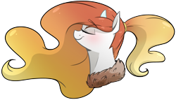 Size: 2850x1631 | Tagged: safe, artist:lrusu, oc, oc only, pony, unicorn, bust, eyes closed, female, mare, portrait, simple background, solo, transparent background