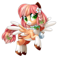 Size: 1024x1027 | Tagged: safe, artist:centchi, derpibooru import, oc, oc:baby cakes, pegasus, pony, amputee, bandage, bell, bell collar, collar, female, mare, missing limb, simple background, solo, stump, transparent background, watermark