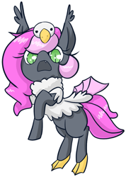 Size: 579x815 | Tagged: safe, artist:tilling-tan, oc, oc only, oc:heartbeat, bat pony, pony, animal costume, clothes, costume, solo