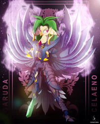 Size: 4000x4948 | Tagged: safe, artist:zidanemina, derpibooru import, captain celaeno, semi-anthro, my little pony: the movie, absurd resolution, alternate hairstyle, amputee, armor, badass, female, prosthetic limb, prosthetics, saint seiya, solo