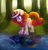 Size: 1340x1392 | Tagged: safe, artist:darkanutiy, derpibooru import, oc, oc only, oc:popcorn, earth pony, pony, female, forest, looking down, mare, reflection, solo, water