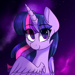 Size: 3000x3000 | Tagged: safe, artist:imbirgiana, derpibooru import, twilight sparkle, twilight sparkle (alicorn), alicorn, pony, female, looking at you, mare, smiling, solo