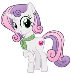 Size: 3000x3200 | Tagged: safe, artist:cheezedoodle96, derpibooru import, sweetie belle, pony, unicorn, .svg available, adolescence, alternate hairstyle, braces, clothes, ear piercing, earring, female, filly, gradient hair, headcanon, jewelry, looking at you, older sweetie belle, piercing, raised hoof, scarf, simple background, smiling, solo, svg, teenage sweetie belle, teenager, transparent background, vector