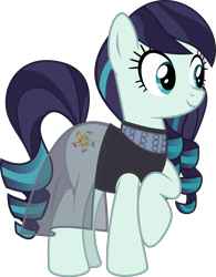 Size: 3287x4219 | Tagged: safe, artist:jhayarr23, coloratura, earth pony, pony, the mane attraction, absurd resolution, clothes, female, mare, raised hoof, rara, see-through, simple background, smiling, solo, transparent background, vector