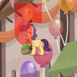 Size: 300x300 | Tagged: safe, screencap, pony, to where and back again, animation error, background pony, balloon, cropped, raised eyebrow, solo