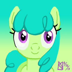 Size: 1500x1500 | Tagged: safe, artist:kelseyleah, green jewel, pony, gradient background, solo