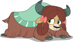 Size: 5160x3000 | Tagged: safe, artist:dashiesparkle, derpibooru import, yona, yak, non-compete clause, .svg available, absurd resolution, cloven hooves, cute, female, simple background, smiling, solo, transparent background, vector, yonadorable