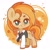 Size: 894x894 | Tagged: safe, artist:exceru-karina, derpibooru import, oc, oc only, oc:parlay, earth pony, pony, chibi, clothes, female, mare, necktie, solo, vest