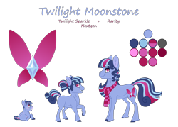 Size: 3500x2500 | Tagged: safe, artist:jackiebloom, derpibooru import, oc, oc:twilight moonstone, pony, unicorn, baby, baby pony, clothes, female, filly, high res, magical lesbian spawn, mare, offspring, parent:rarity, parent:twilight sparkle, parents:rarilight, reference sheet, scarf, simple background, solo, transparent background