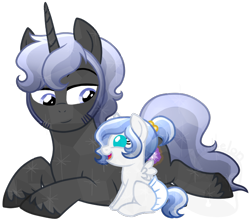 Size: 762x675 | Tagged: safe, artist:tambelon, oc, oc only, oc:lapis lazuli, oc:obsidian, baby, brother and sister, female, foal, male, offspring, parent:oc:opalescent pearl, parent:oc:prince topaz, parents:oc x oc, siblings, simple background, smiling, transparent background, watermark