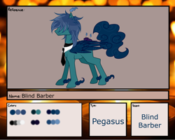 Size: 1024x819 | Tagged: safe, artist:crystalponyart7669, derpibooru import, oc, oc:blind barber, original species, male, reference sheet, scented pony, solo