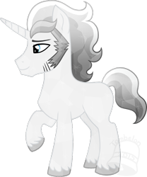 Size: 666x800 | Tagged: safe, artist:tambelon, oc, oc only, oc:prince topaz, crystal pony, pony, unicorn, crystal unicorn, simple background, solo, transparent background, watermark