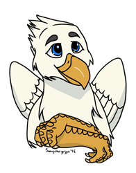 Size: 628x800 | Tagged: safe, artist:snowythegryph, oc, oc only, oc:der, griffon, badge, solo